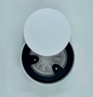 Решетка скрытого монтажа для натяжного потолка FoZa d150мм с вентилятором на шарикоподшипнике d100мм c выходом на трубу 100/125мм